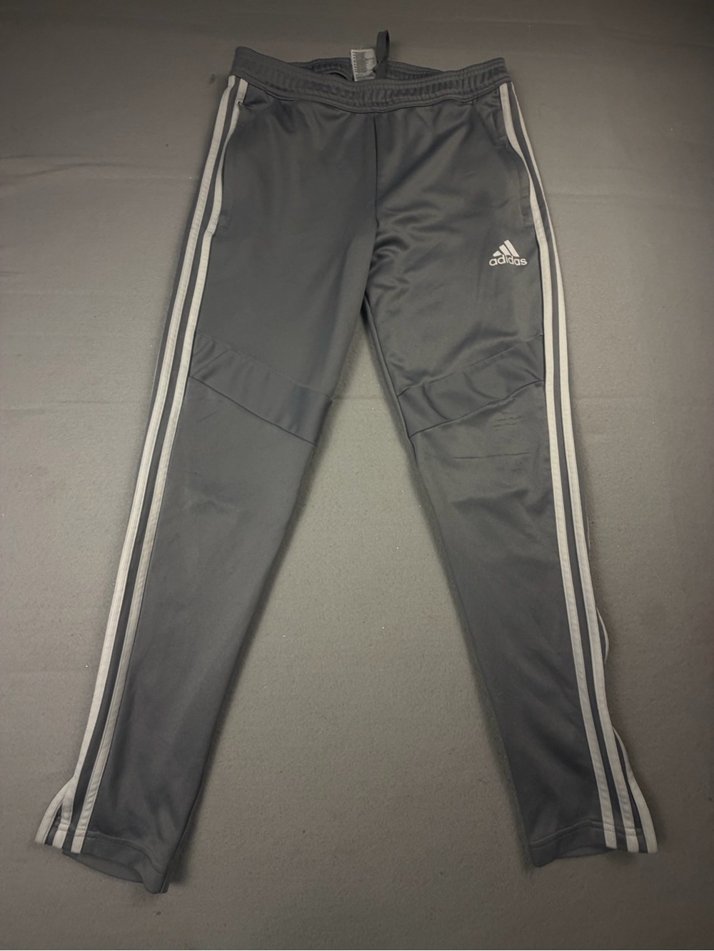 adidas Black Joggers with White Three-Stripe Detail M